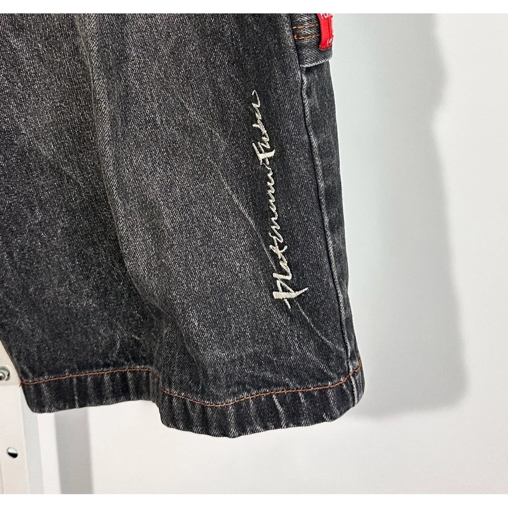 PLATINUM FUBU Denim Carpenter Shorts Made in USA fat Albert Logo Y2K 32